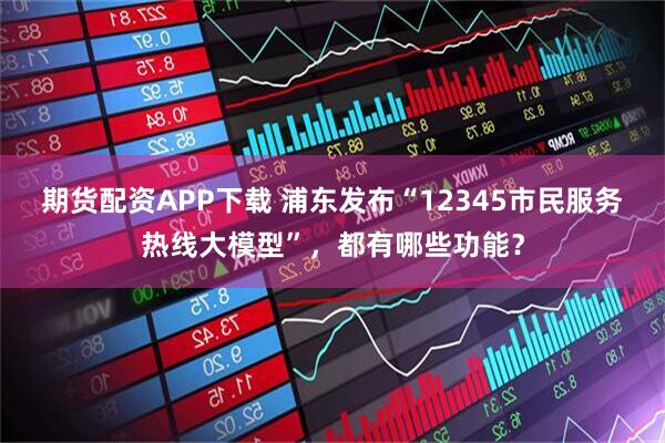 期货配资APP下载 浦东发布“12345市民服务热线大模型”，都有哪些功能？